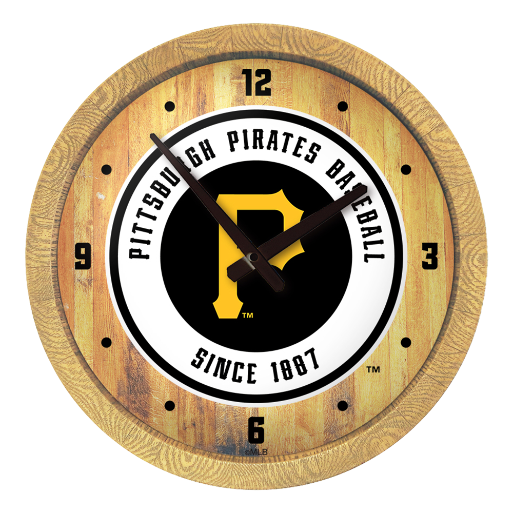 Pittsburgh Pirates "Faux" Barrel Top Clock  