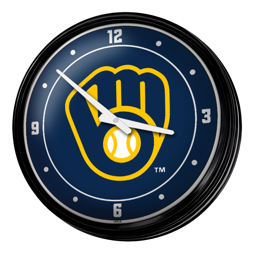Milwaukee Brewers Logo - Retro Lighted Wall Clock  