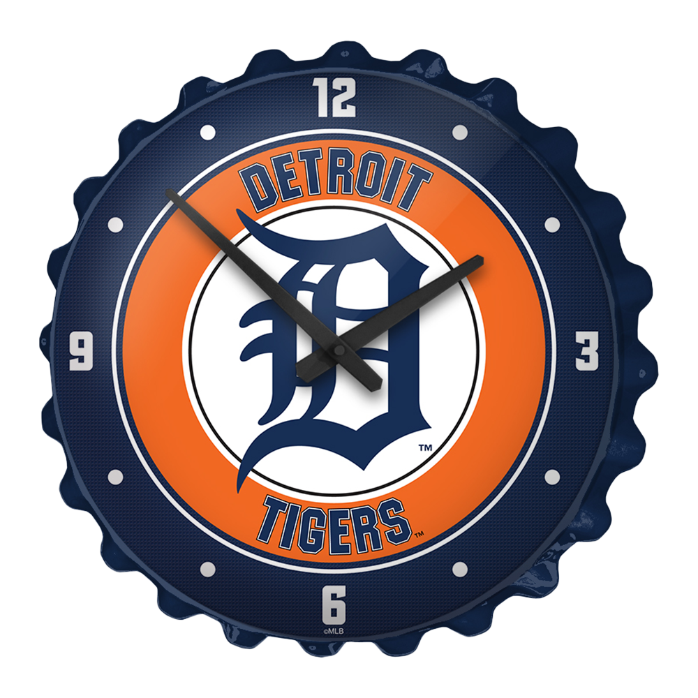 Detroit Tigers Baseball - Bottle Cap Wall Clock  