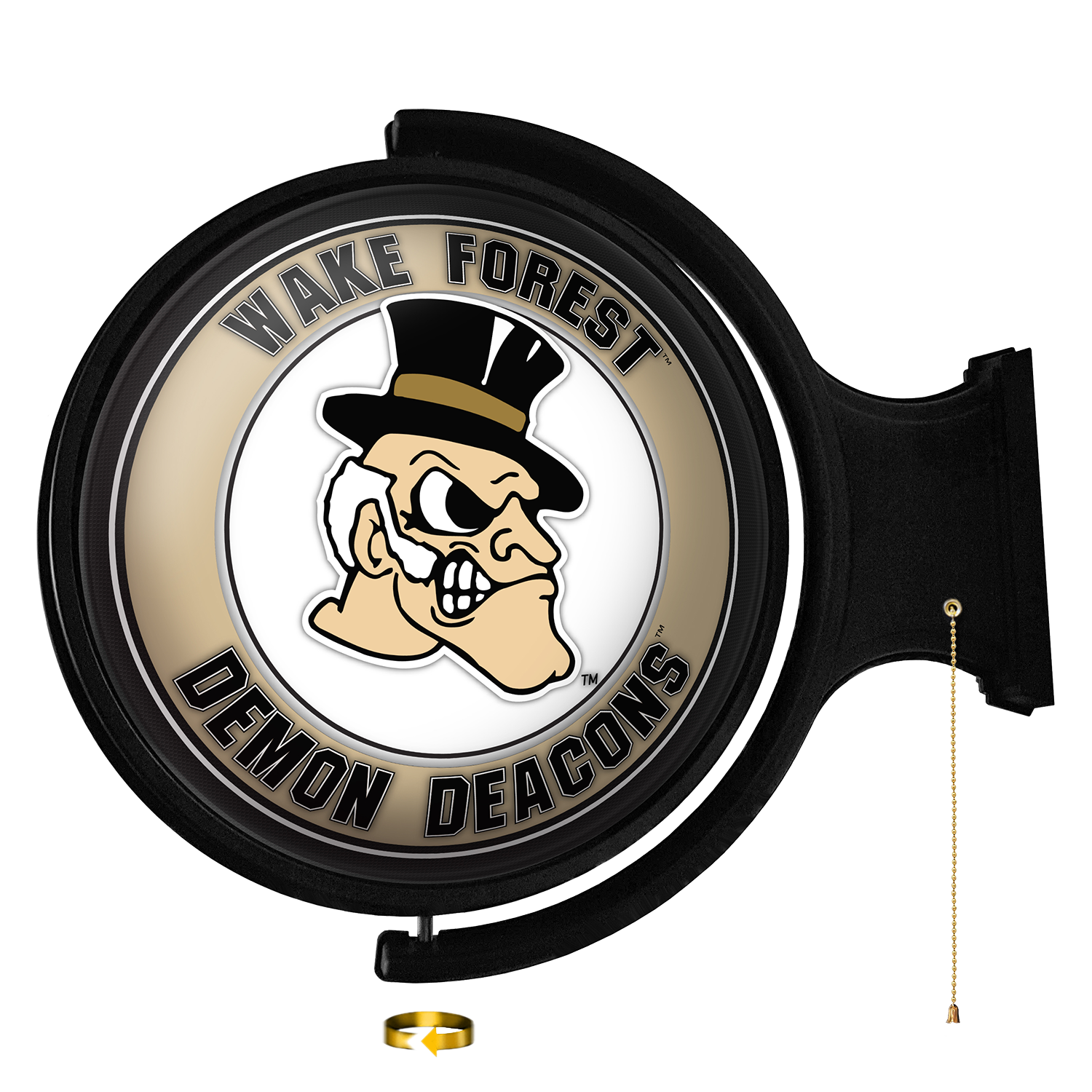 Wake Forest Demon Deacons Mascot - Original Round Rotating Lighted Wall Sign  