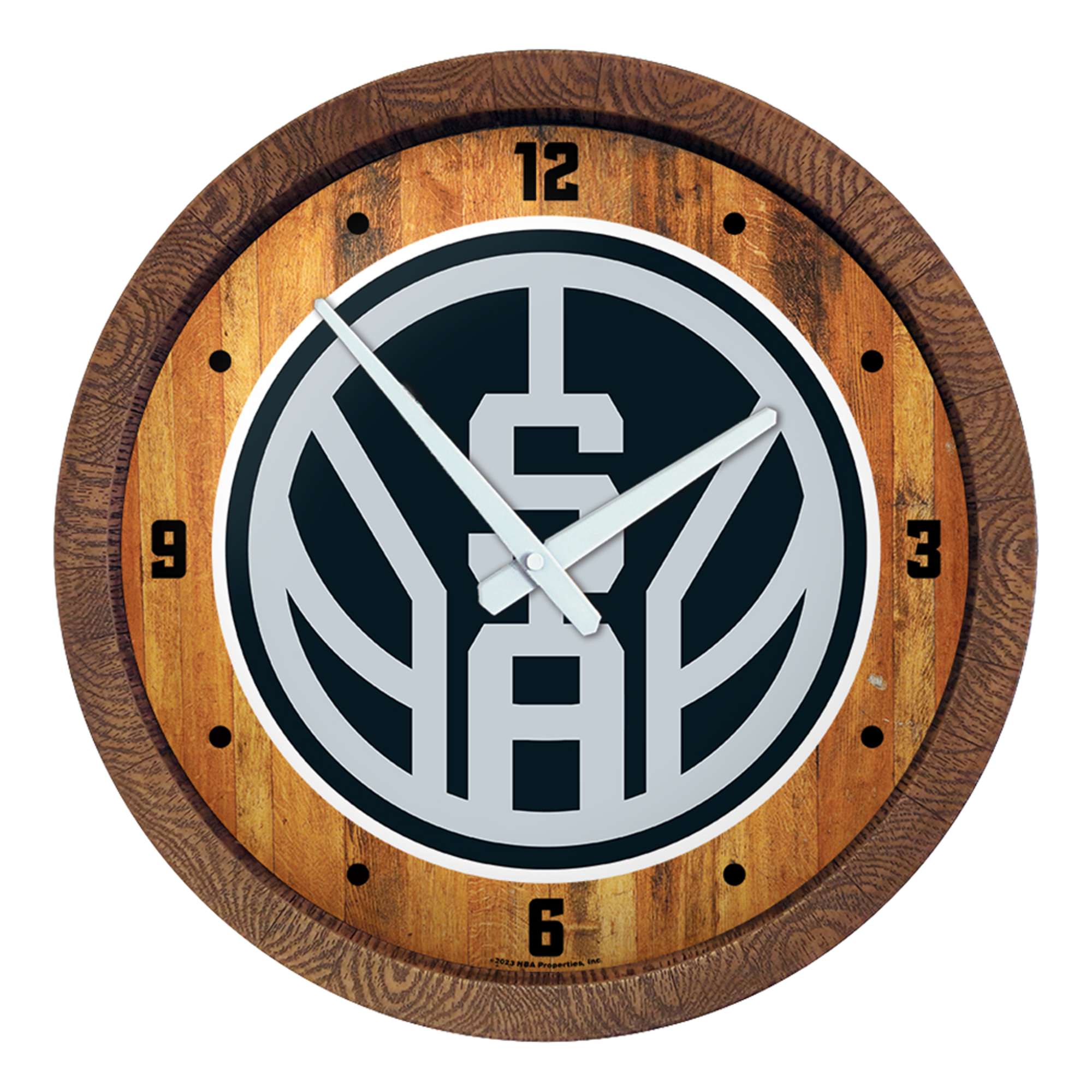 San Antonio Spurs: Logo - "Faux" Barrel Top Clock  