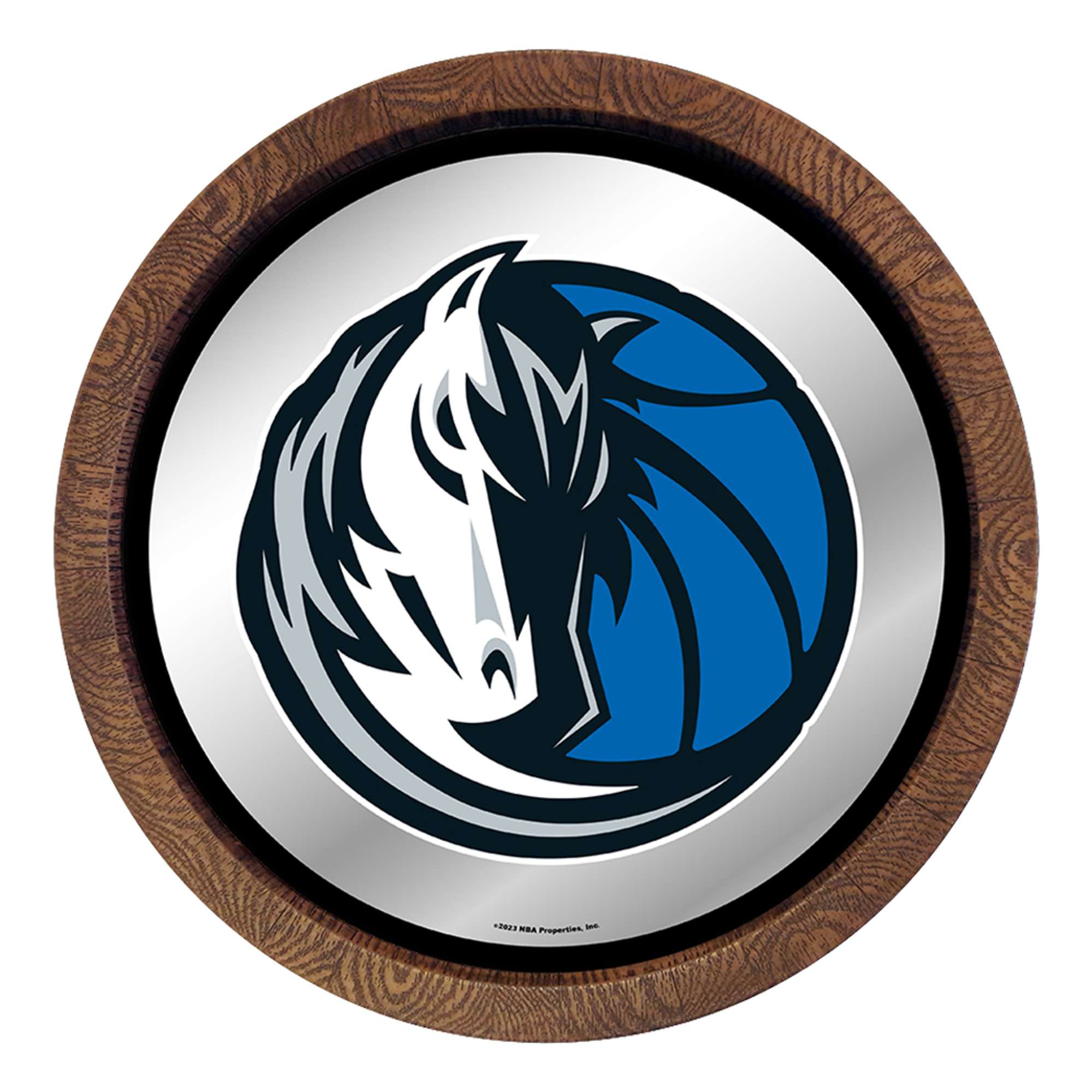 Dallas Mavericks: "Faux" Barrel Top Mirrored Wall Sign    