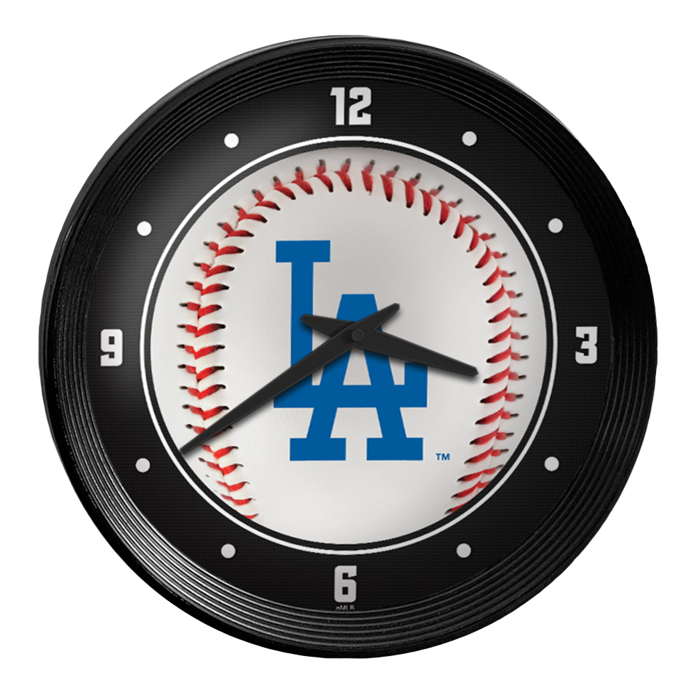 Los Angeles Dodgers Baseball - Ribbed Frame Wall Clock  