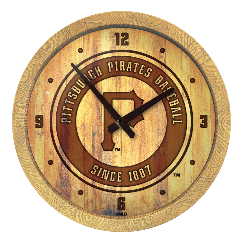 Pittsburgh Pirates Branded "Faux" Barrel Top Clock  