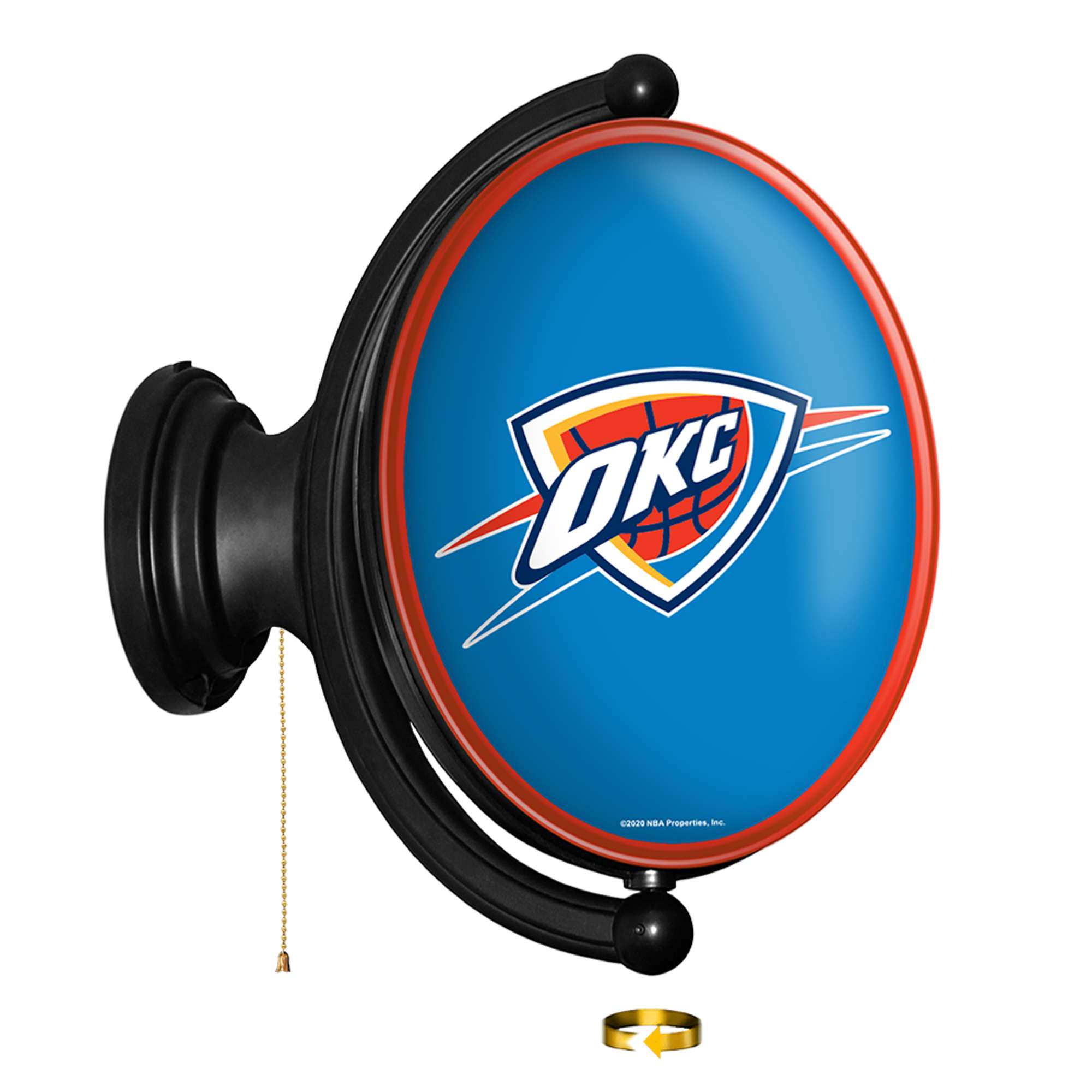 Oklahoma City Thunder: Original Oval Rotating Lighted Wall Sign