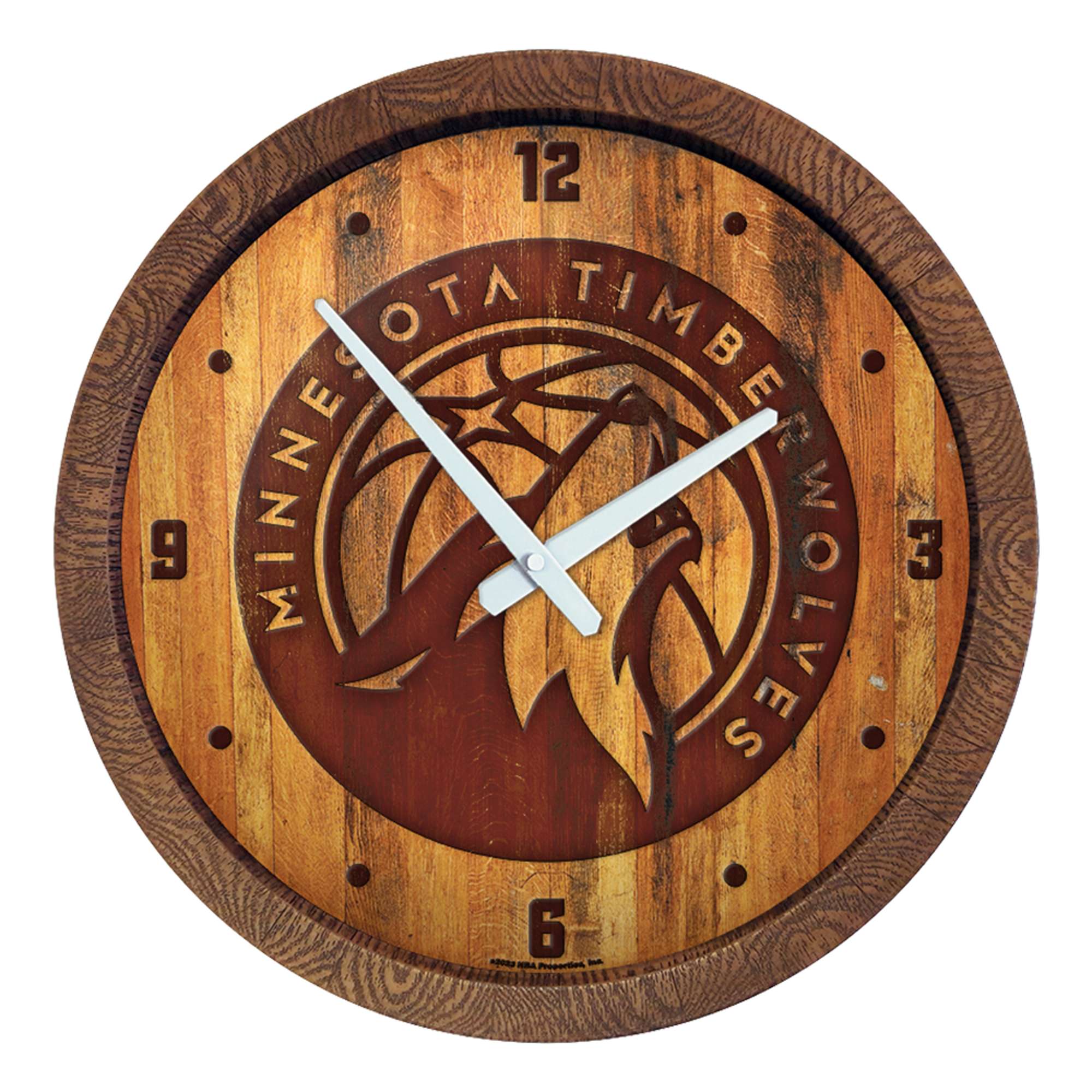 Minnesota Timberwolves: "Faux" Barrel Top Clock    
