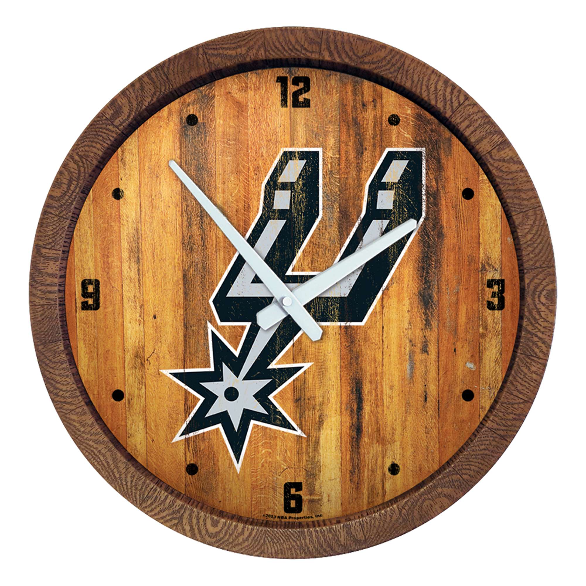 San Antonio Spurs: "Faux" Barrel Top Clock  