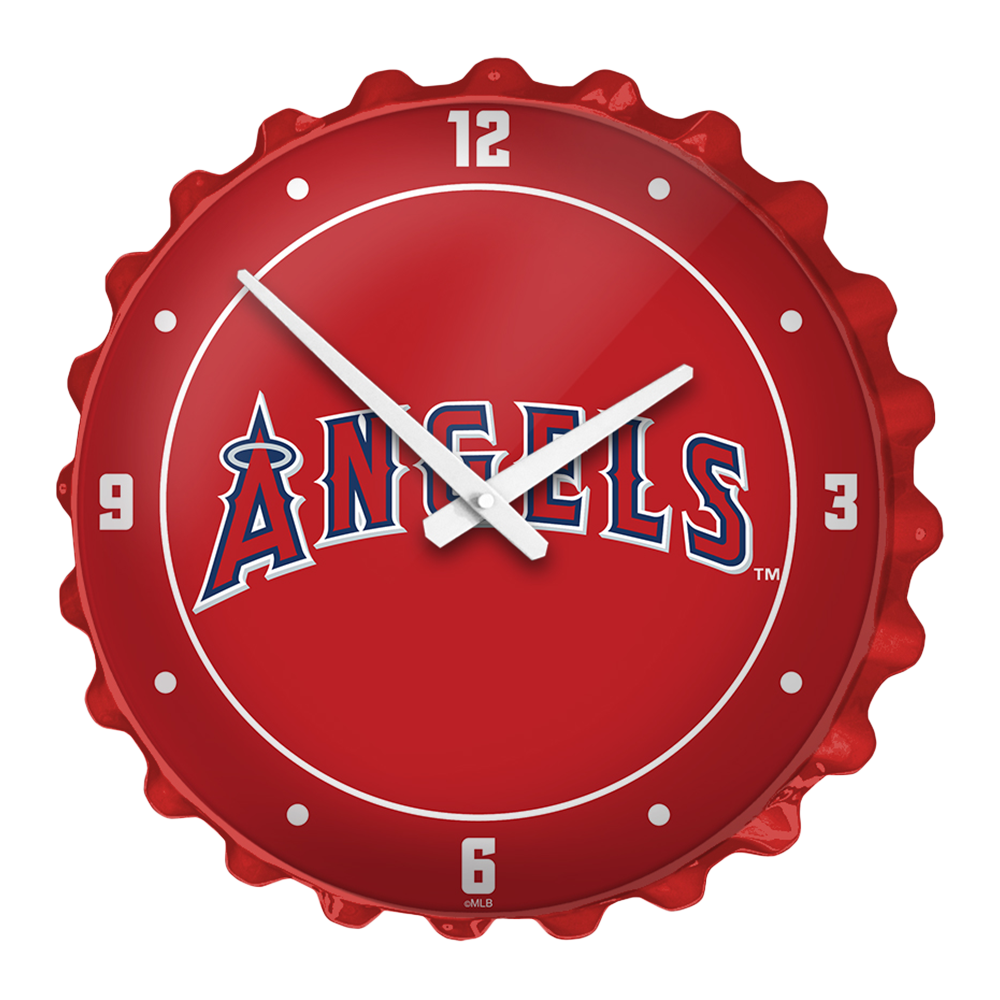 Los Angeles Angels Wordmark - Bottle Cap Wall Clock  