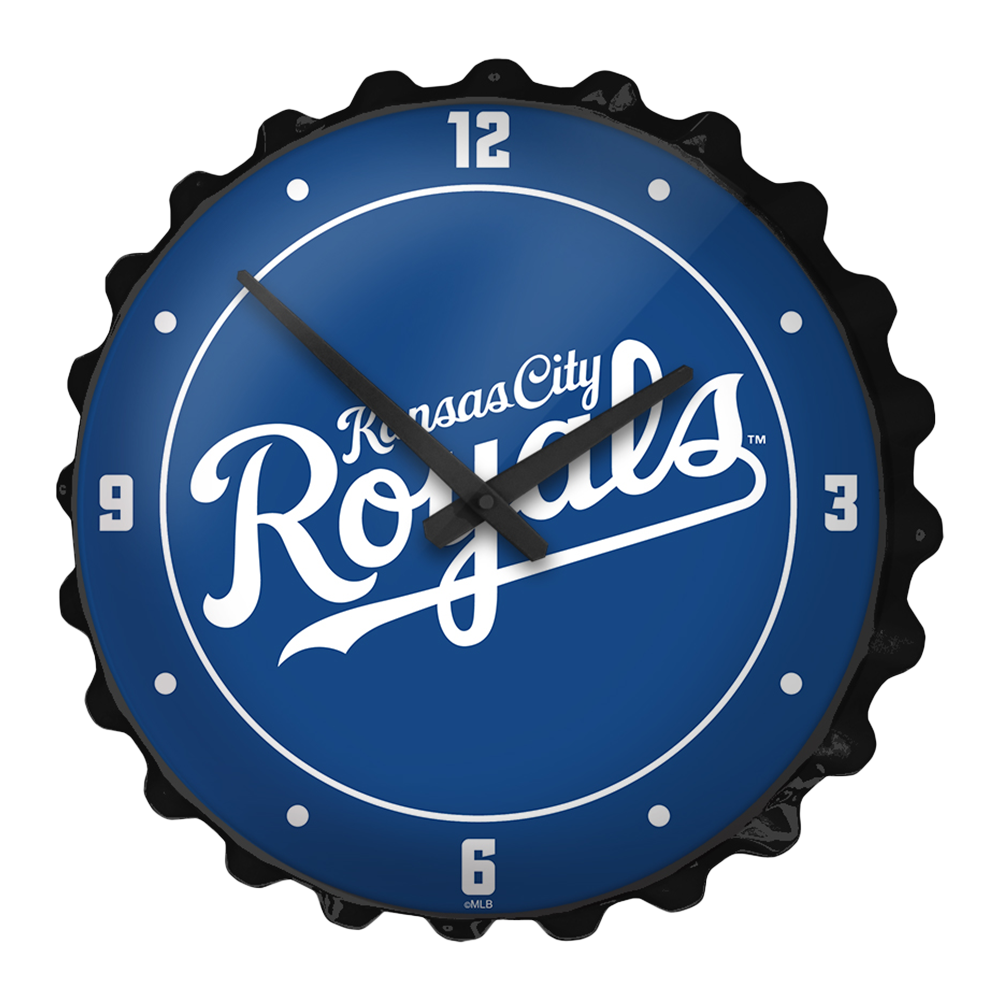Kansas City Royals Wordmark - Bottle Cap Wall Clock  