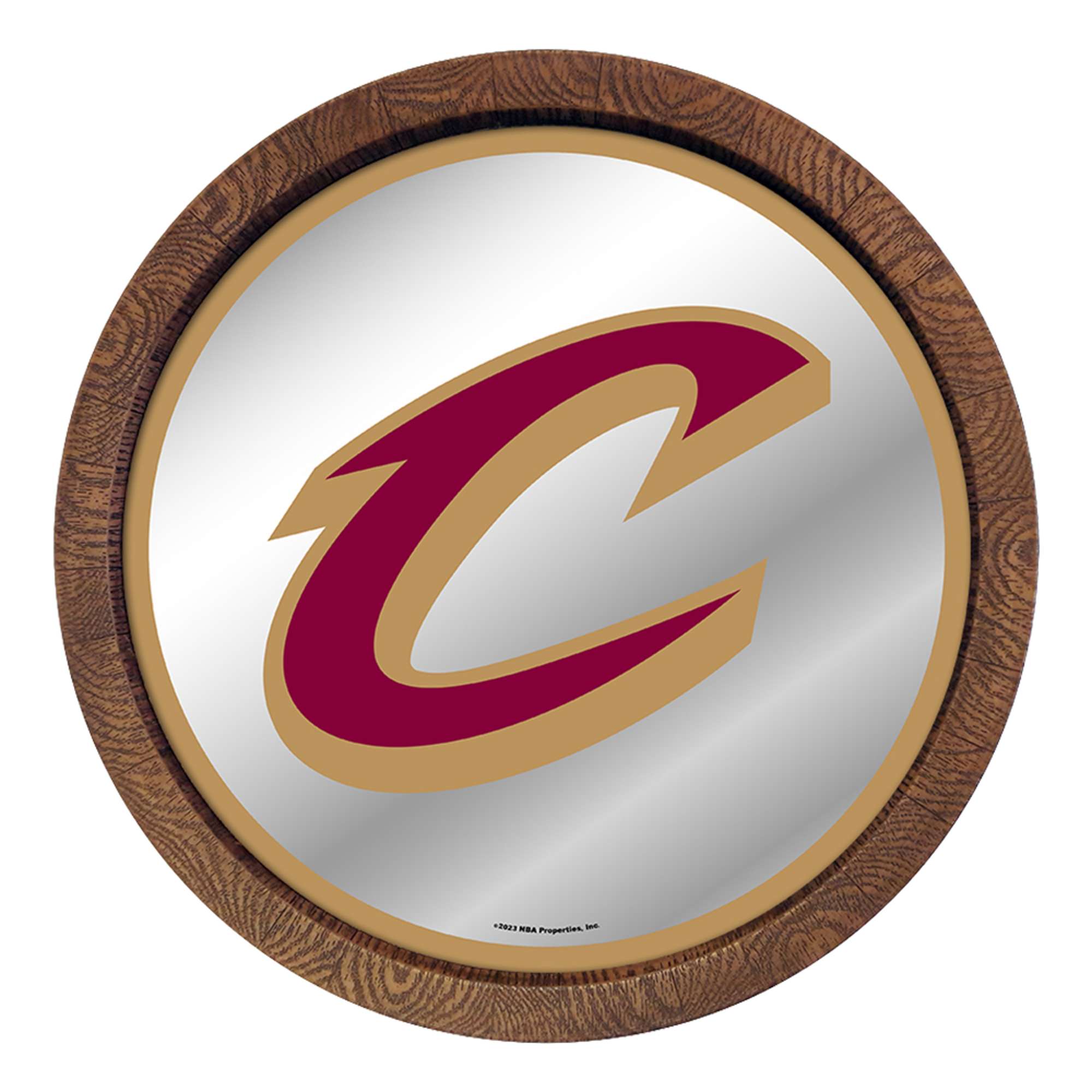 Cleveland Cavaliers: "Faux" Barrel Top Mirrored Wall Sign    
