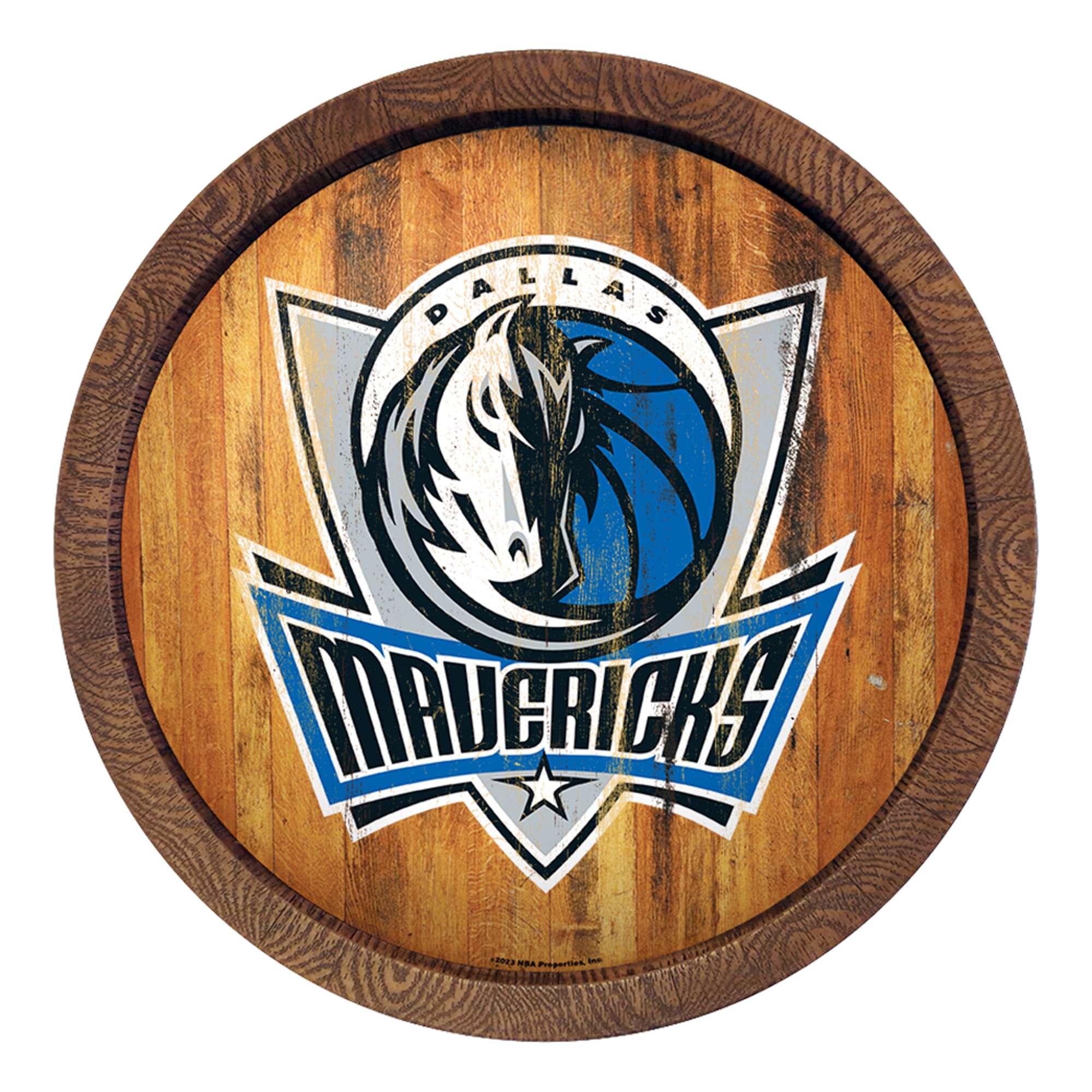 Dallas Mavericks: Logo - "Faux" Barrel Top Sign    