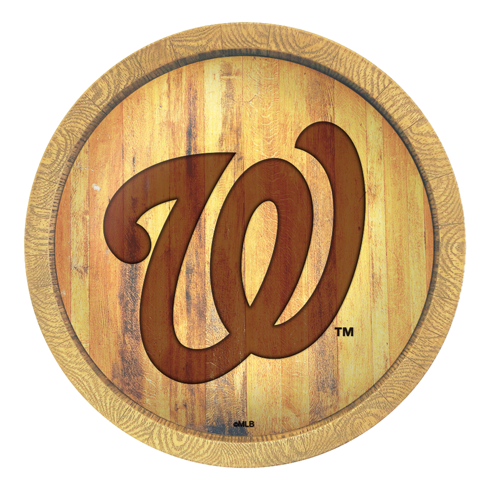 Washington Nationals Logo - Branded "Faux" Barrel Top Sign  