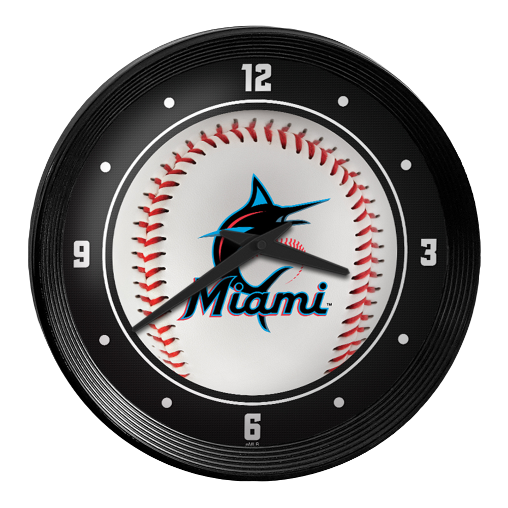 Miami Marlins Baseball - Ribbed Frame Wall Clock  