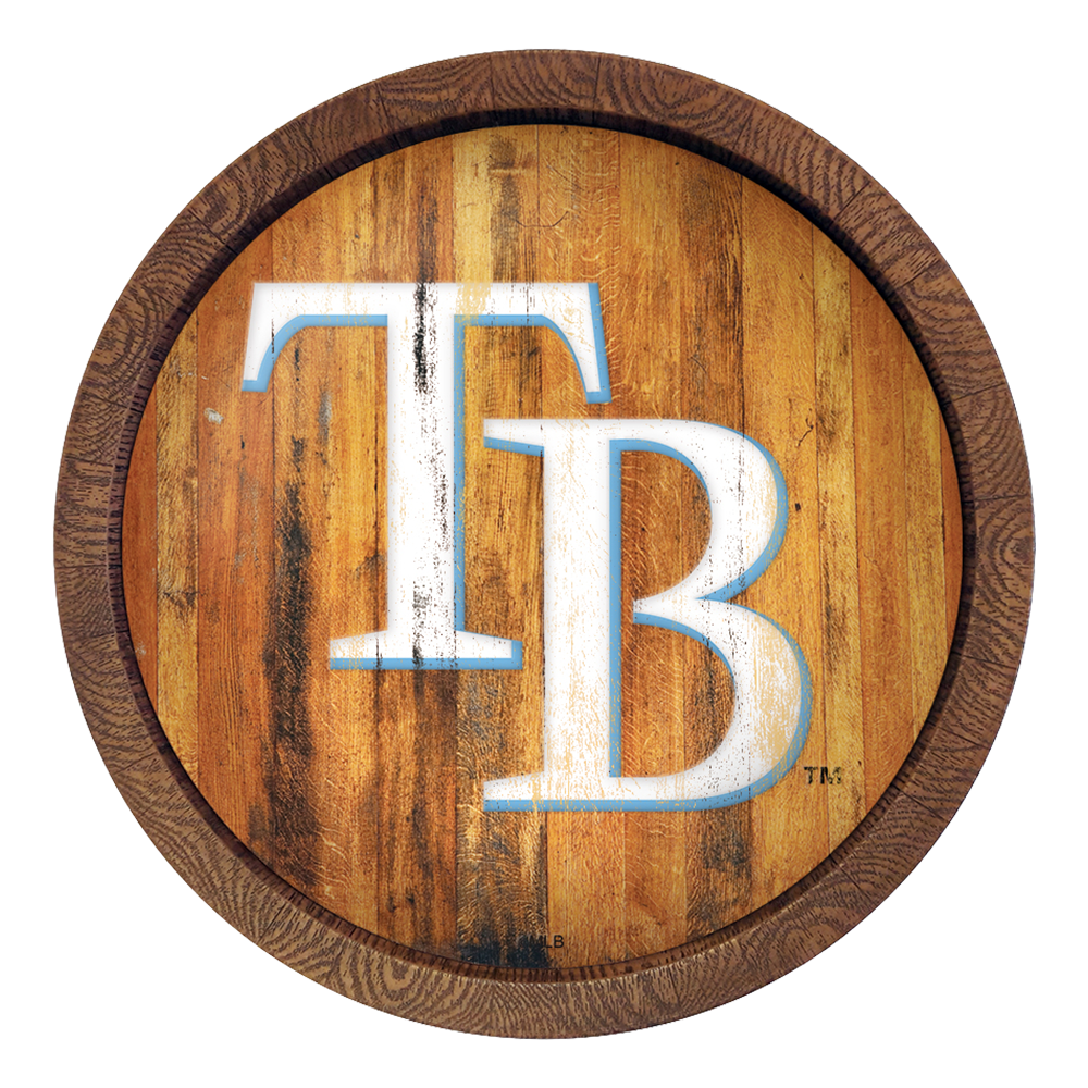 Tampa Bay Rays Logo - Weathered "Faux" Barrel Top Sign  