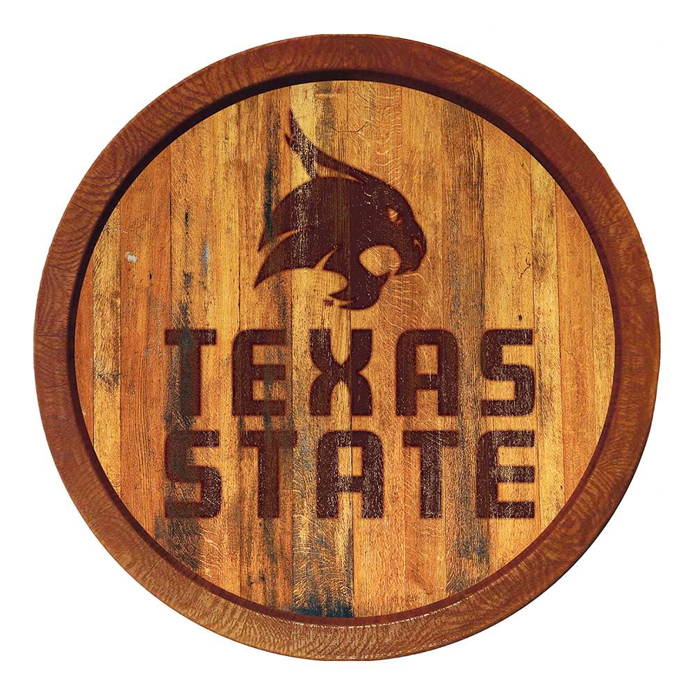 Texas State Bobcats Branded "Faux" Barrel Top Sign  