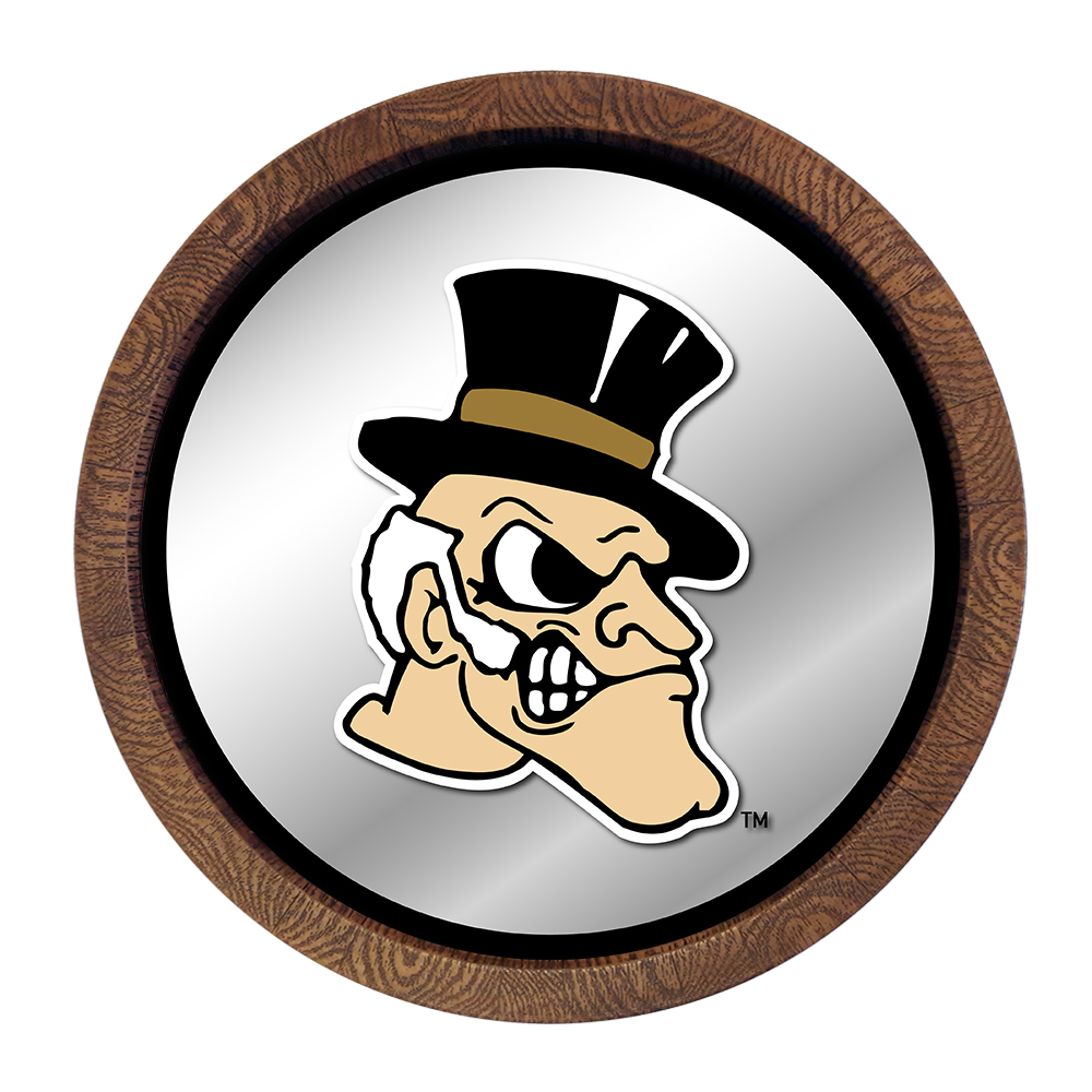 Wake Forest Demon Deacons Mascot - "Faux" Barrel Top Mirrored Wall Sign  