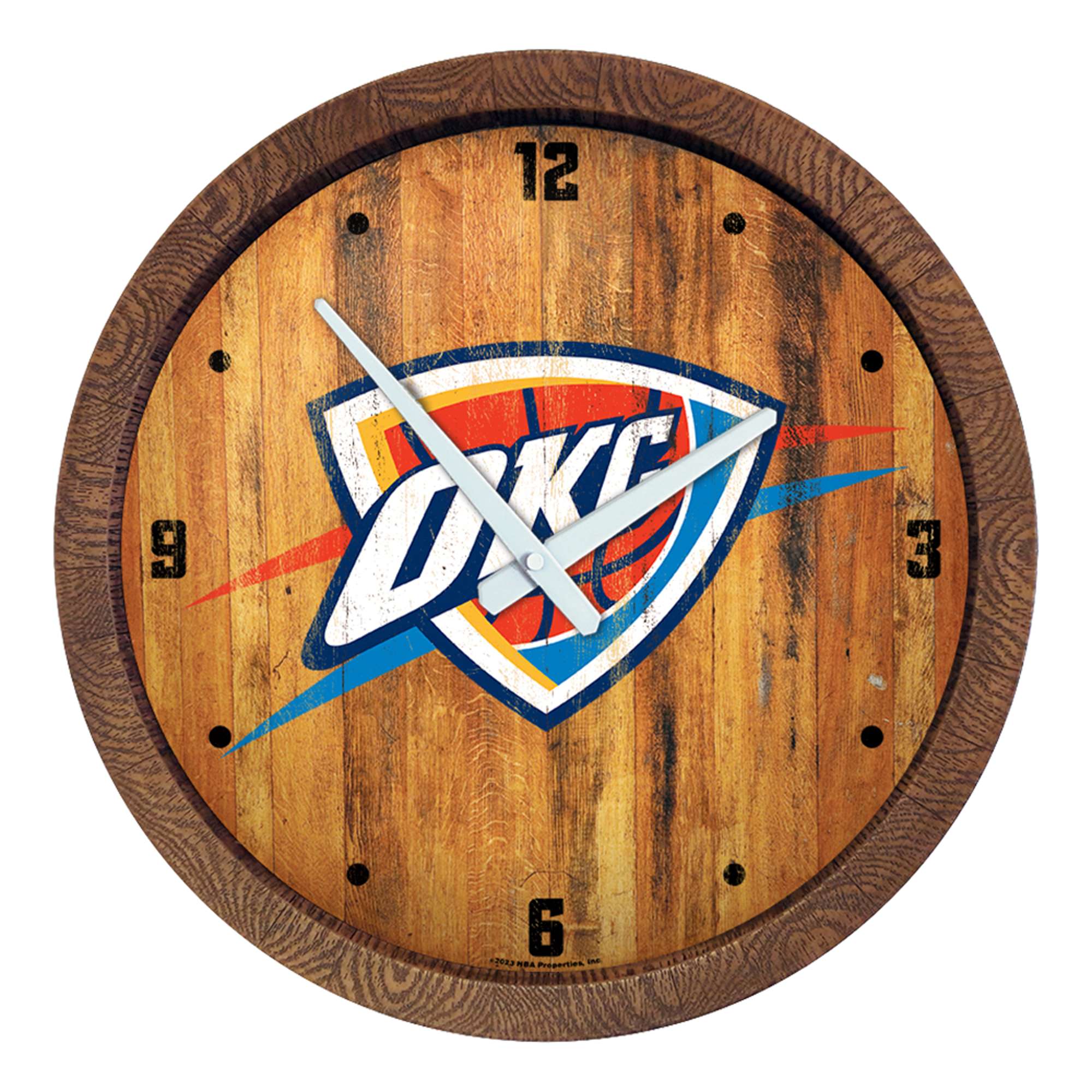Oklahoma City Thunder: "Faux" Barrel Top Clock    