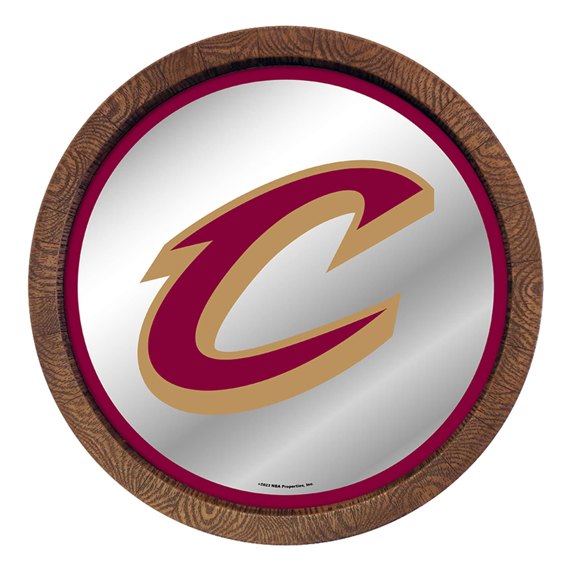 Cleveland Cavaliers: "Faux" Barrel Top Mirrored Wall Sign    
