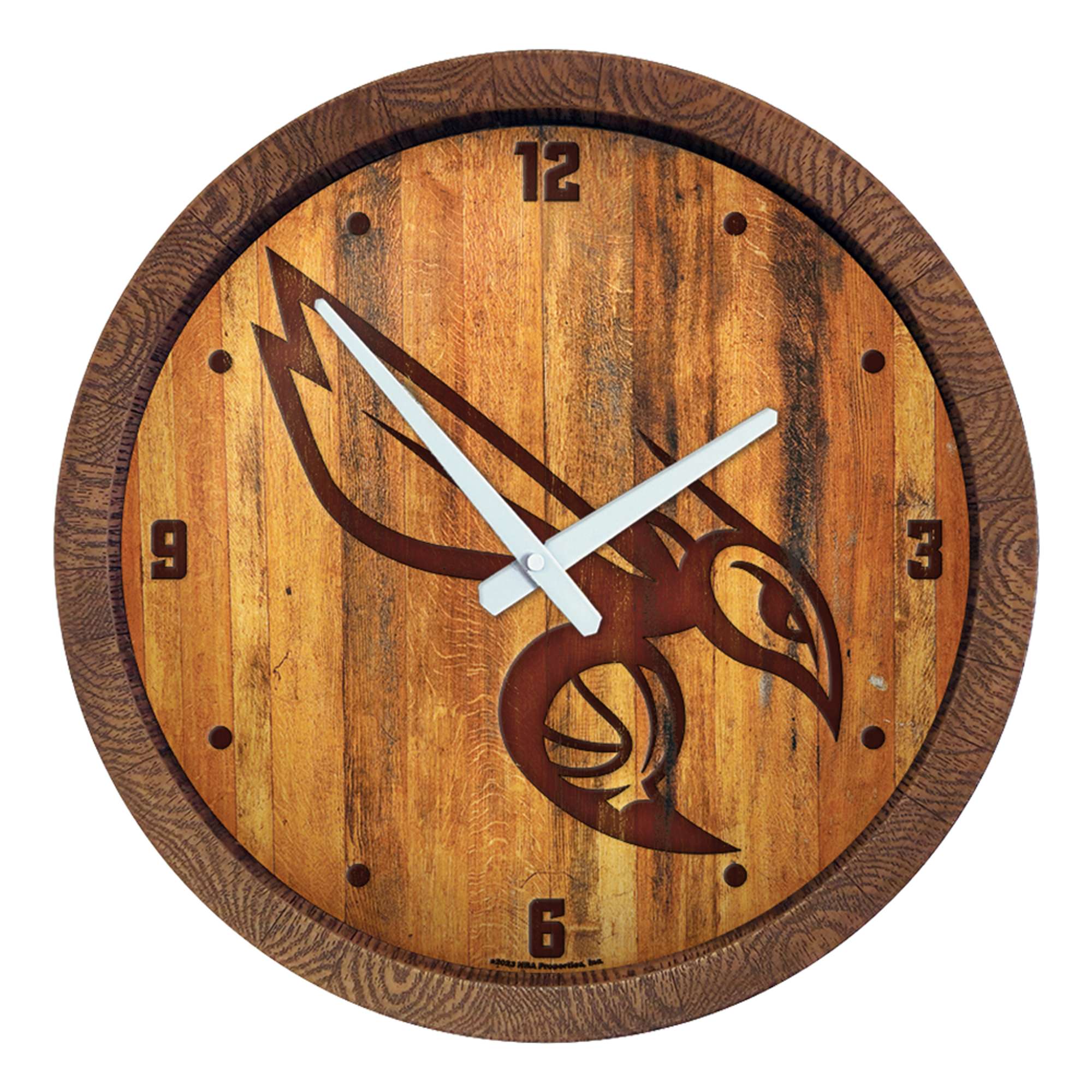 Charlotte Hornets: Logo - "Faux" Barrel Top Clock    