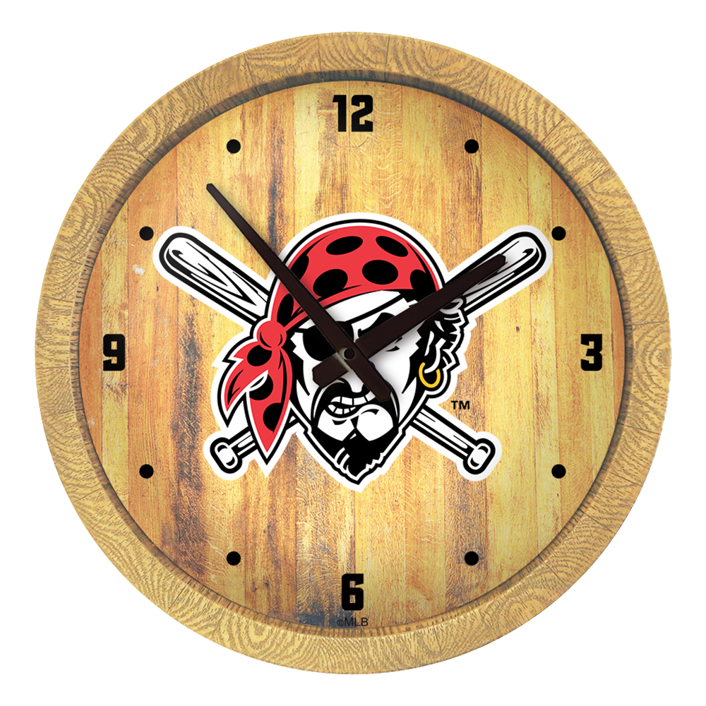 Pittsburgh Pirates Pirate - "Faux" Barrel Top Clock  