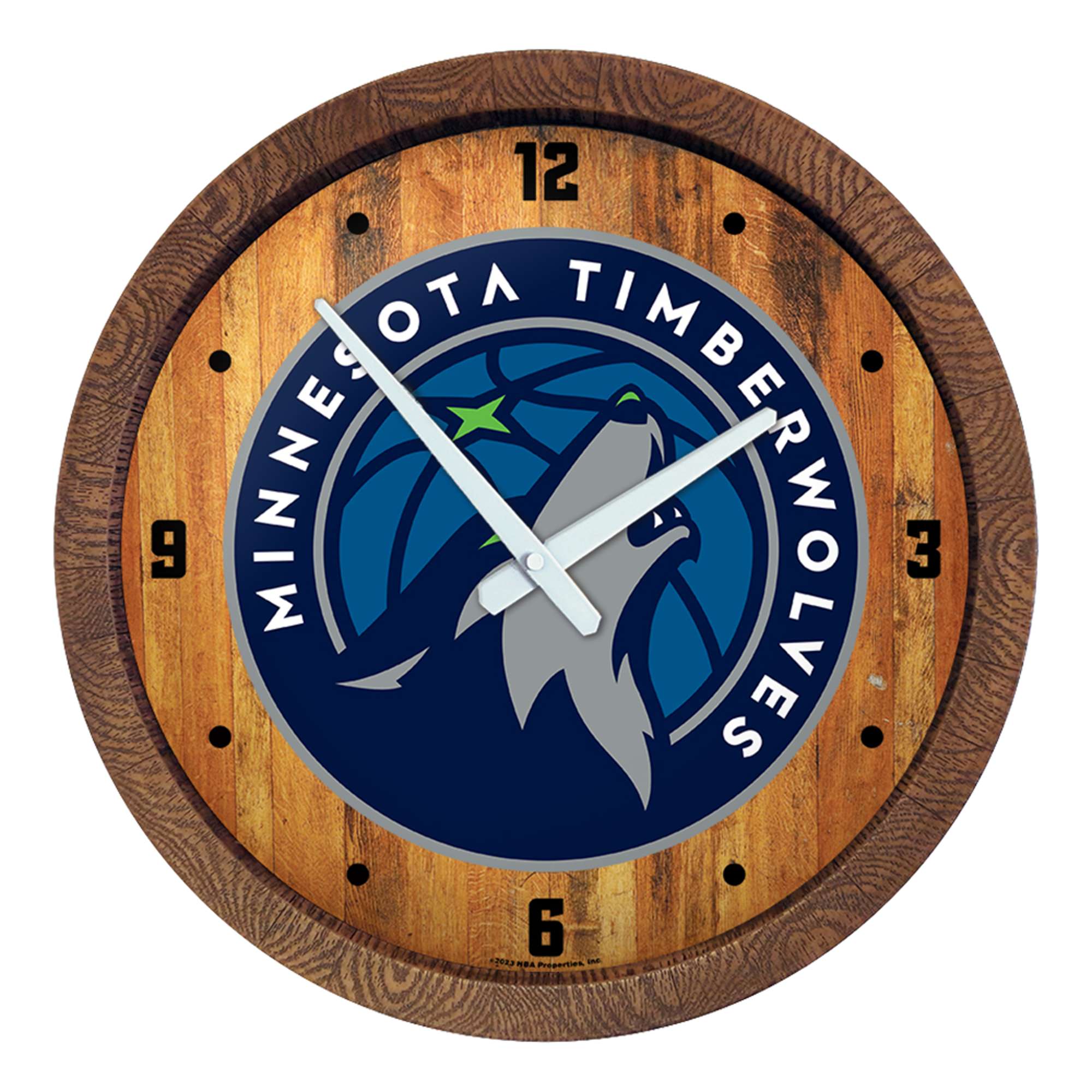 Minnesota Timberwolves: "Faux" Barrel Top Clock    