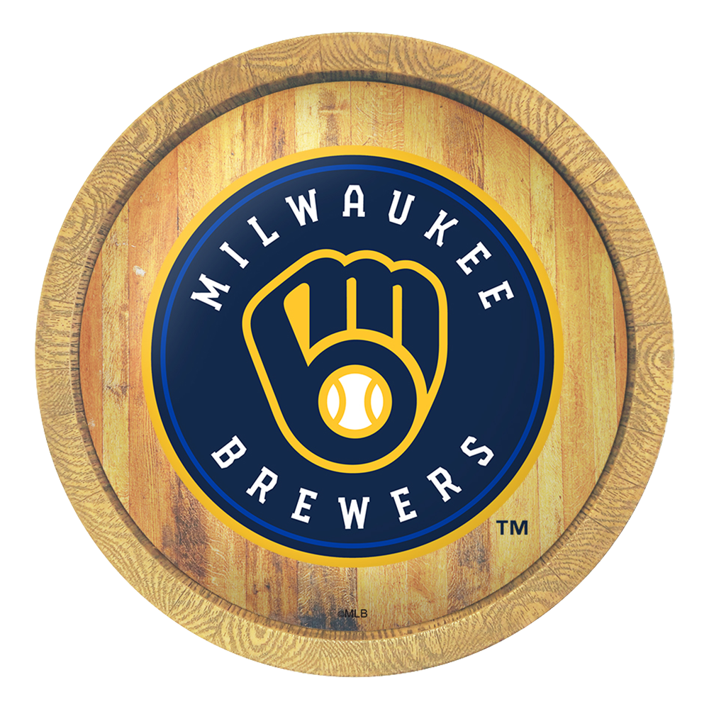 Milwaukee Brewers "Faux" Barrel Top Sign  