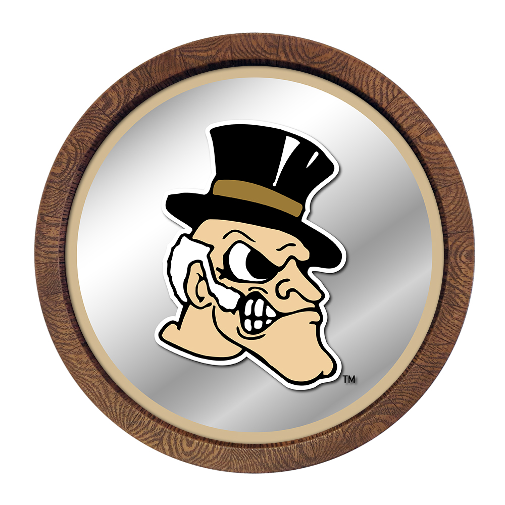 Wake Forest Demon Deacons Mascot - "Faux" Barrel Top Mirrored Wall Sign  