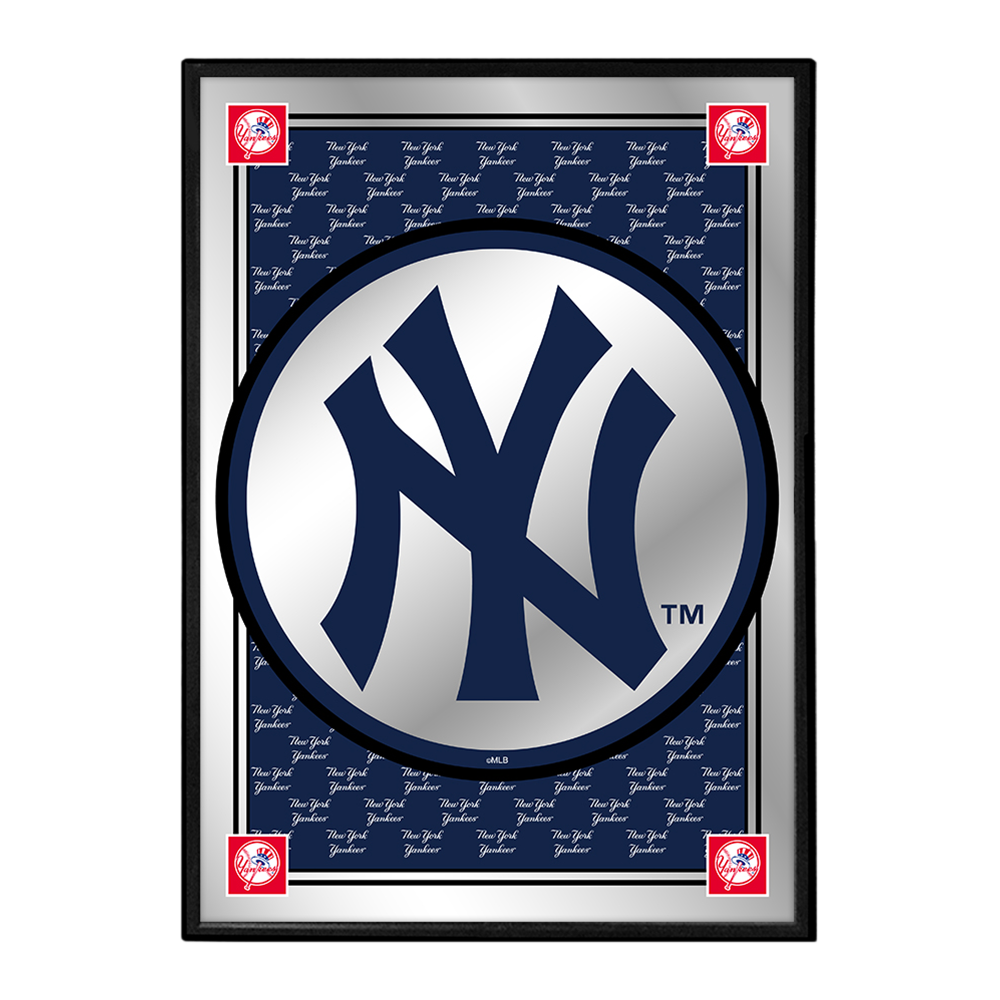 New York Yankees Vertical Team Spirit - Framed Mirrored Wall Sign  