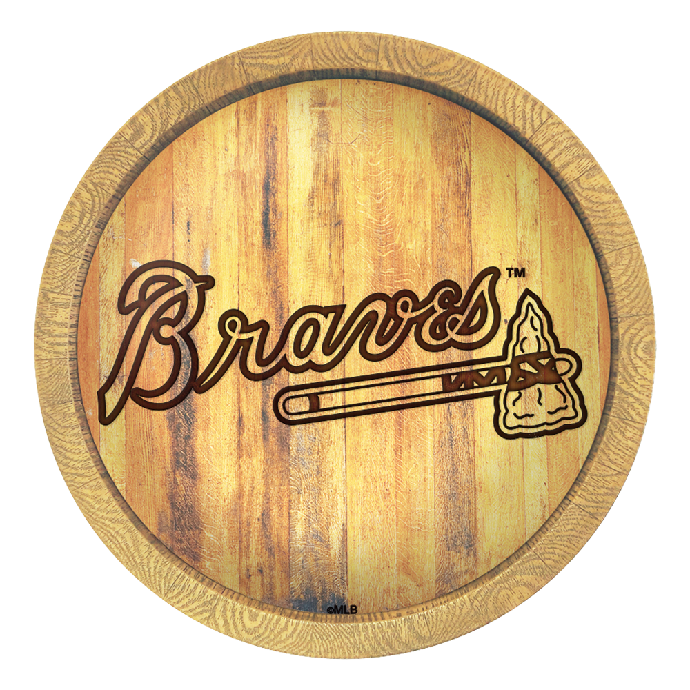 Atlanta Braves Branded "Faux" Barrel Top Sign  