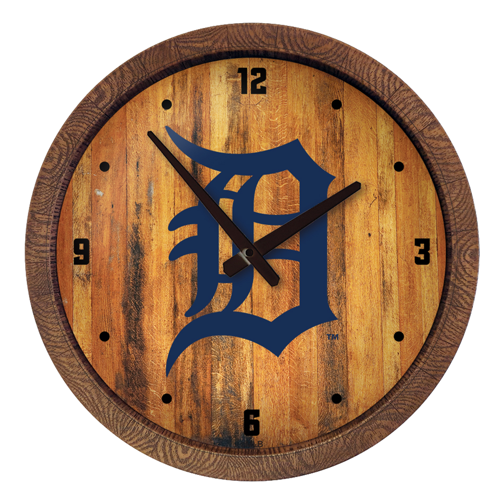 Detroit Tigers "Faux" Barrel Top Clock  