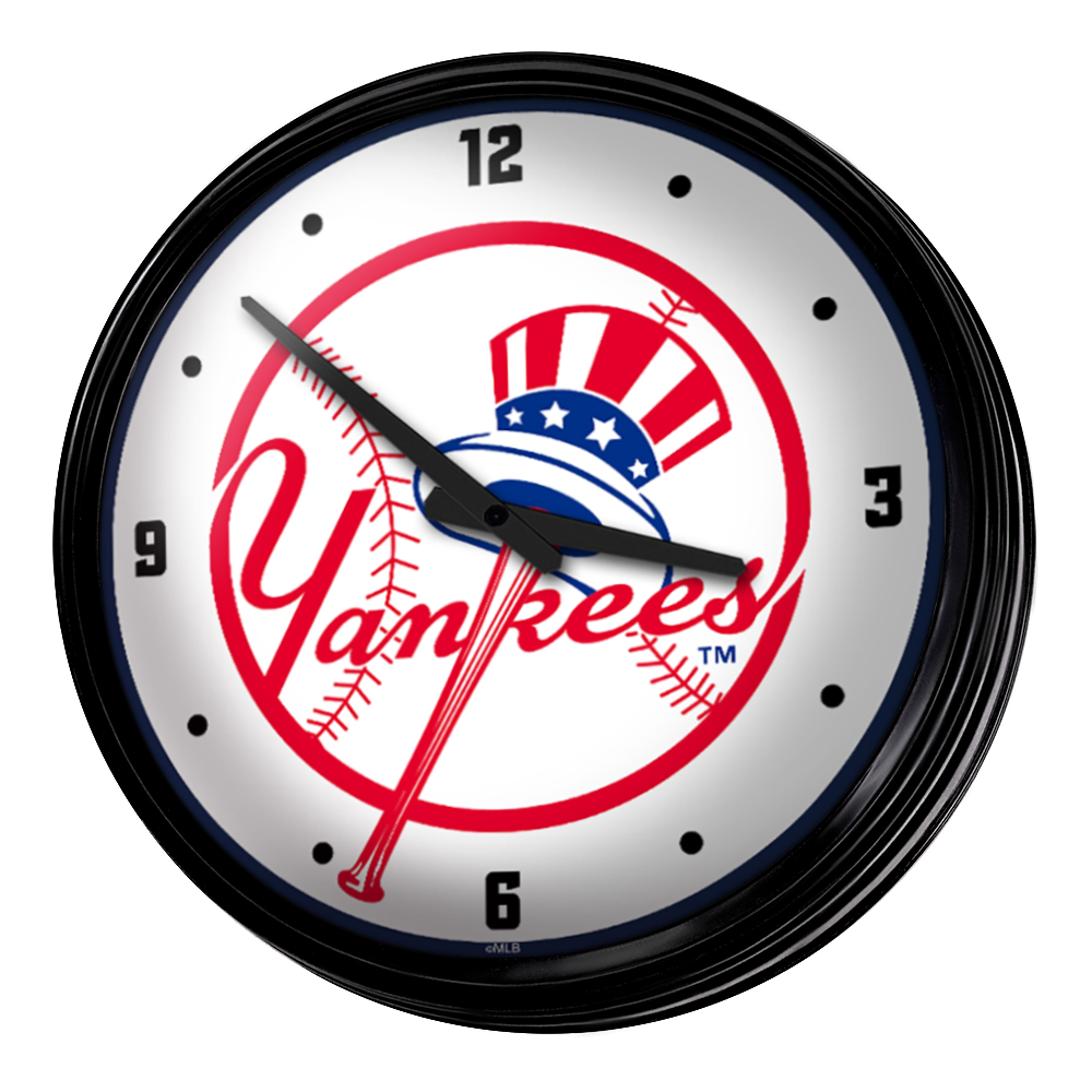 New York Yankees Retro Lighted Wall Clock  