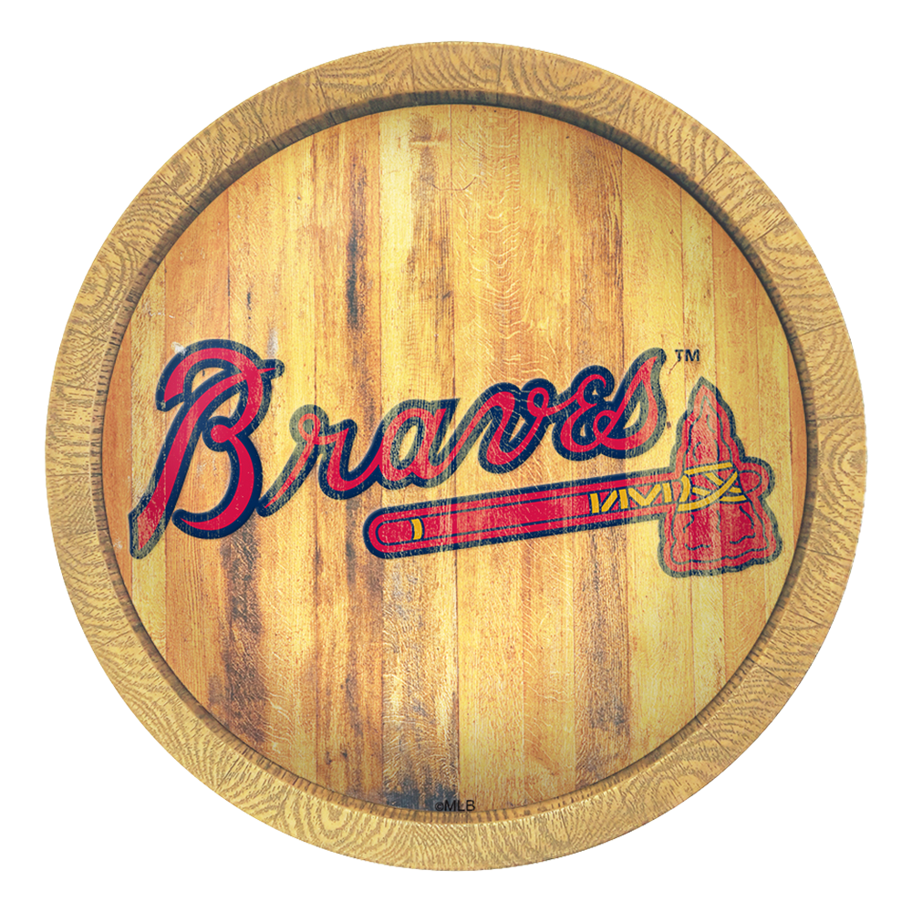 Atlanta Braves Weathered "Faux" Barrel Top Sign  