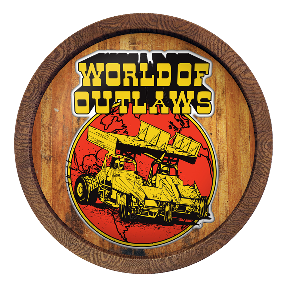 World of Outlaws: Throwback - "Faux" Barrel Top Sign 