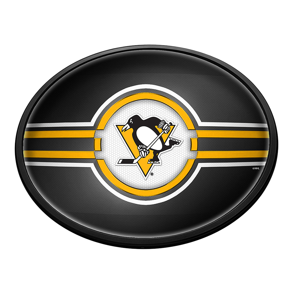 Pittsburgh Penguins Oval Slimline Lighted Wall Sign  
