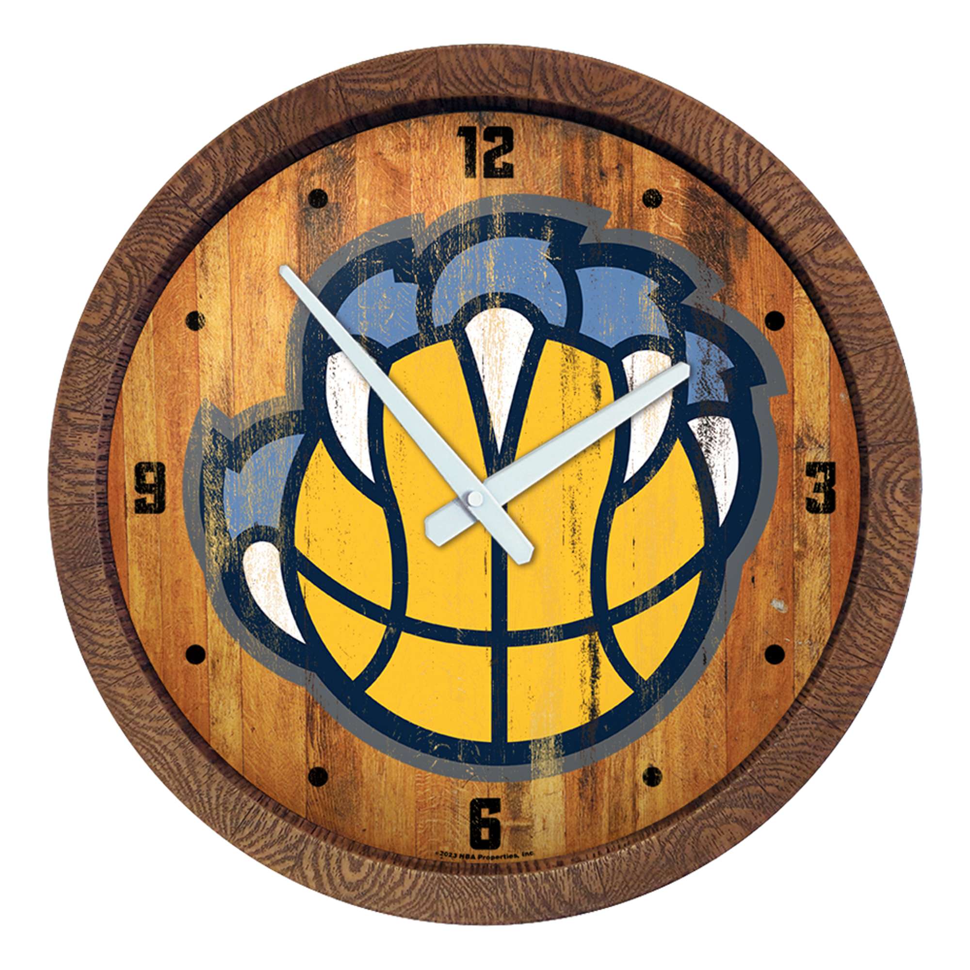 Memphis Grizzlies: Logo - "Faux" Barrel Top Clock    