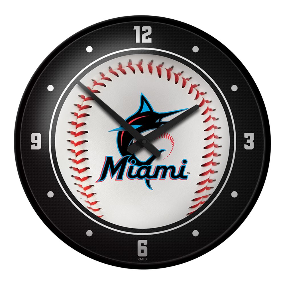Miami Marlins Baseball - Modern Disc Wall Clock  
