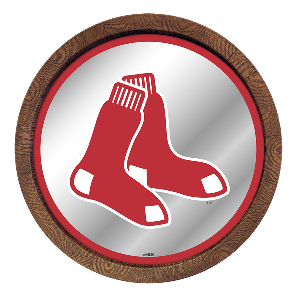 Boston Red Sox "Faux" Barrel Top Mirrored Wall Sign  
