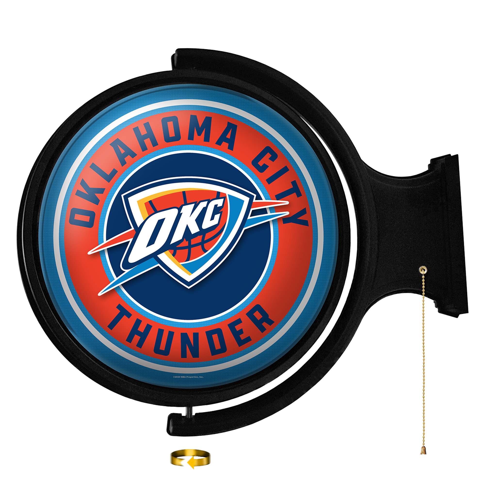 Oklahoma City Thunder: Original Round Rotating Lighted Wall Sign