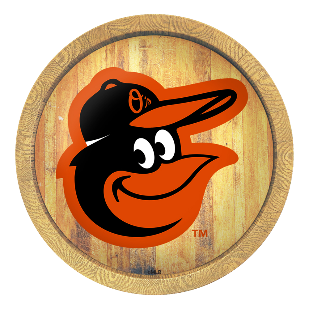 Baltimore Orioles: "Faux" Barrel Top Sign   