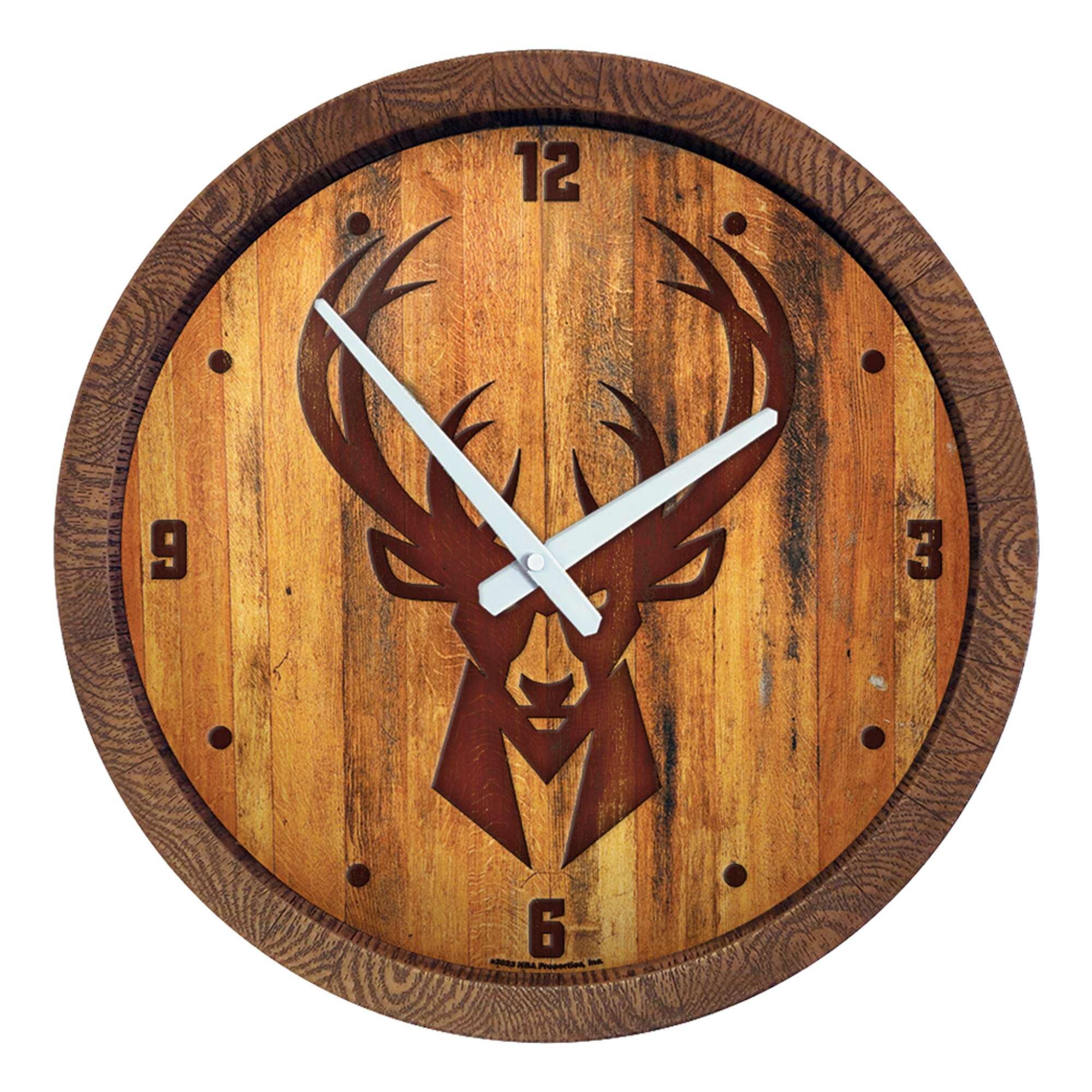 Milwaukee Bucks: "Faux" Barrel Top Clock    