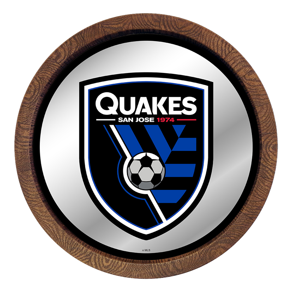 San Jose Earthquakes: Barrel Top Framed Mirror Mirrored Wall Sign
