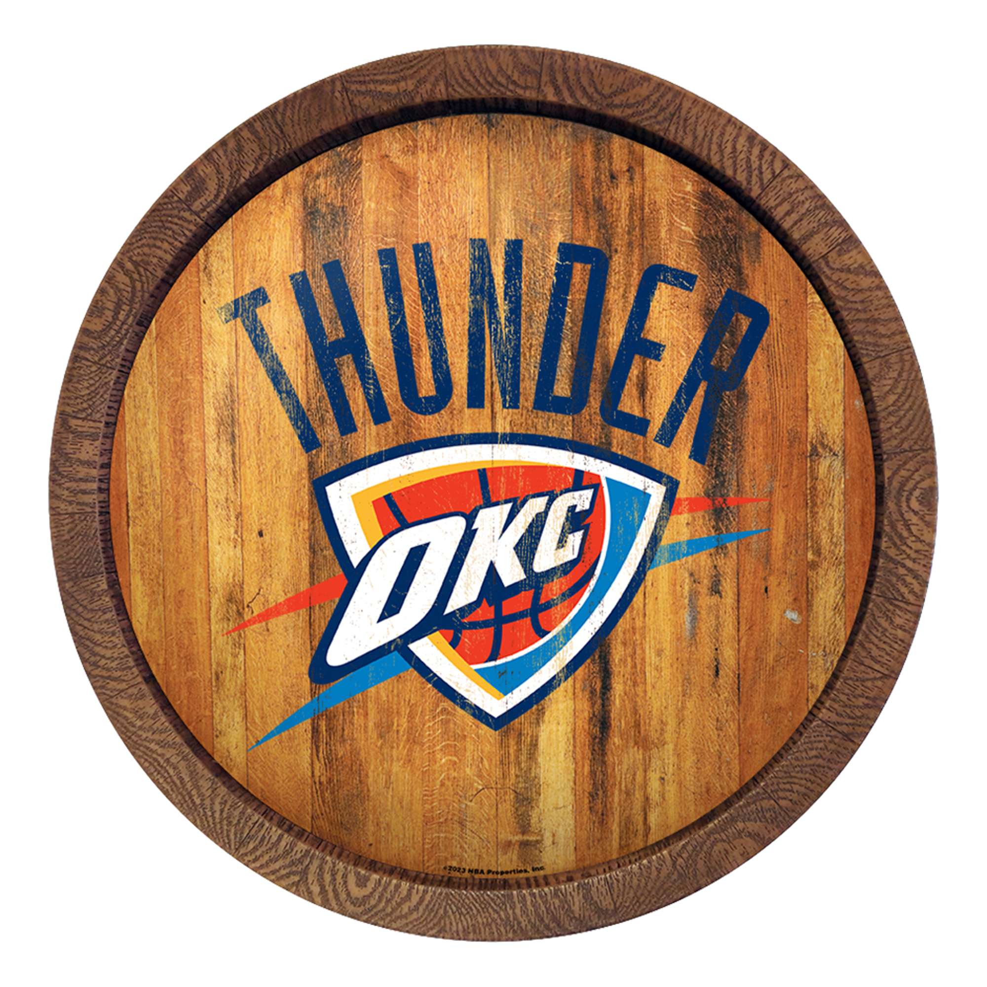 Oklahoma City Thunder: Logo - "Faux" Barrel Top Sign    