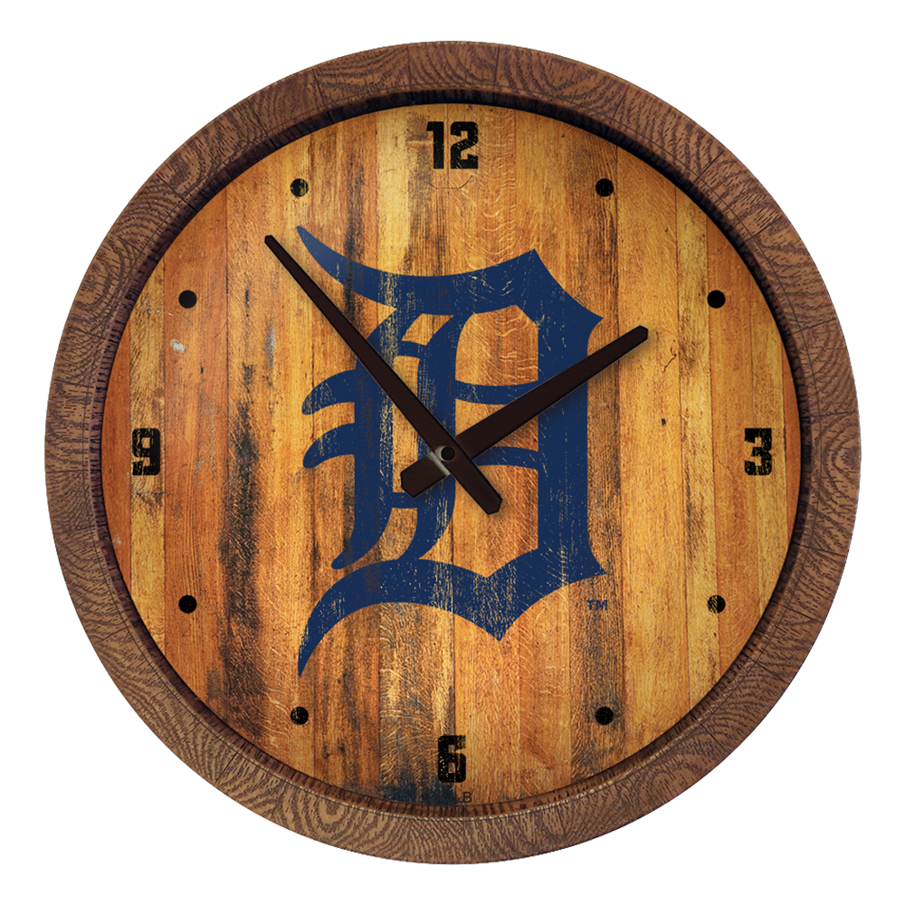 Detroit Tigers Weathered "Faux" Barrel Top Clock  