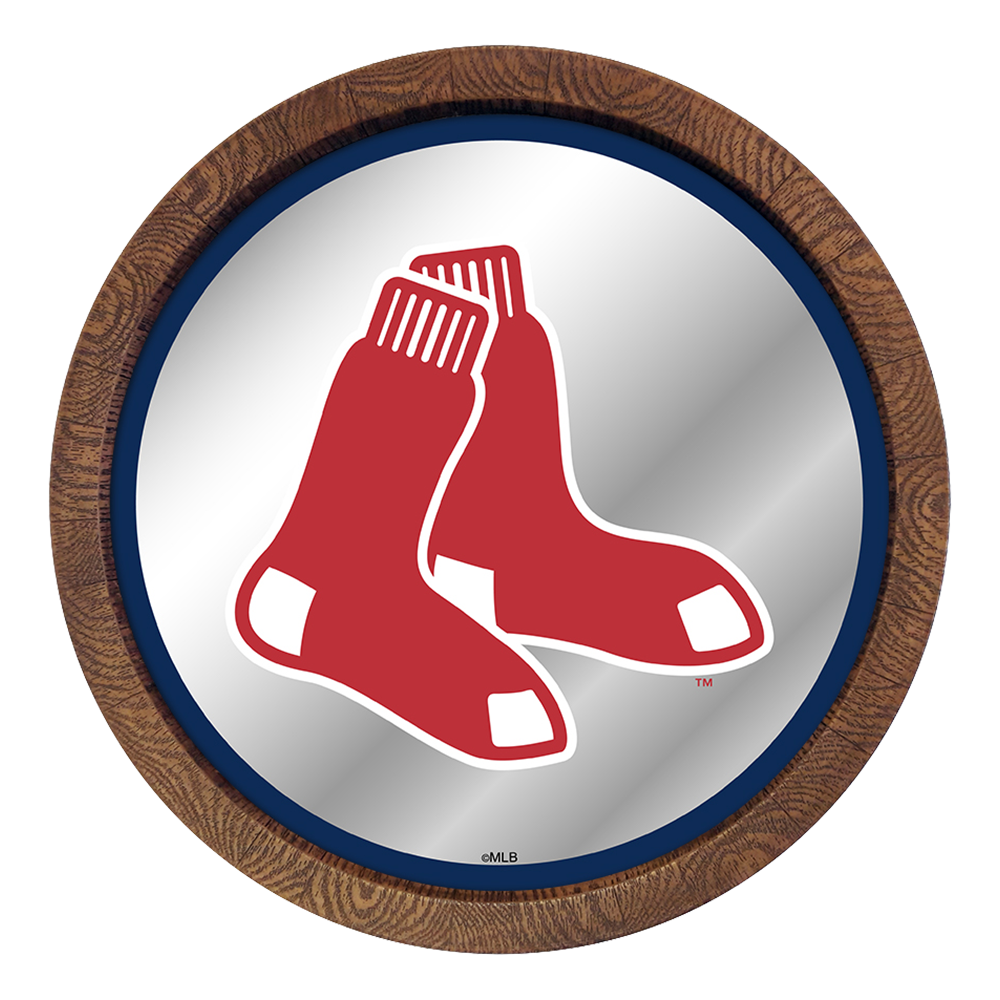 Boston Red Sox "Faux" Barrel Top Mirrored Wall Sign  