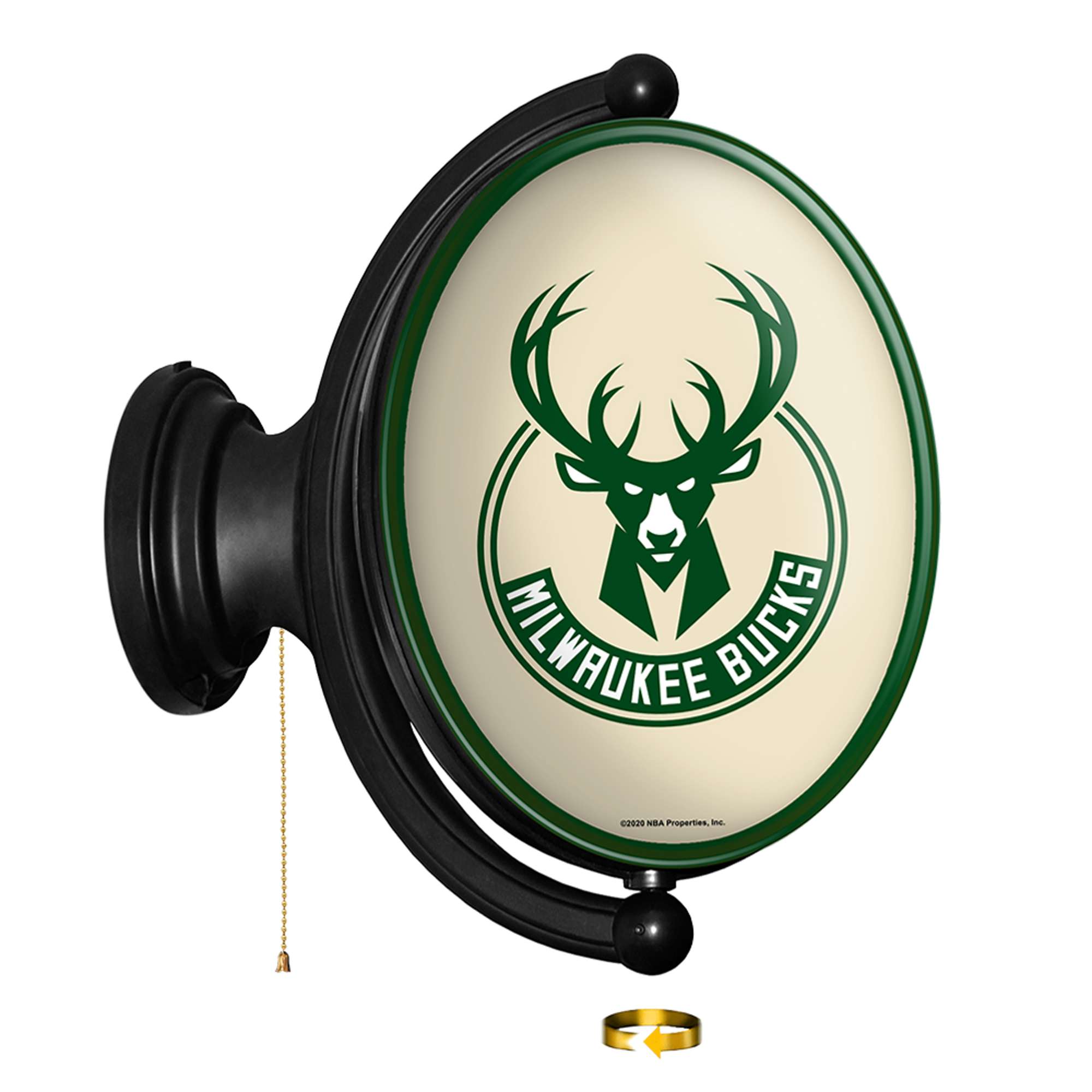 Milwaukee Bucks: Original Oval Rotating Lighted Wall Sign