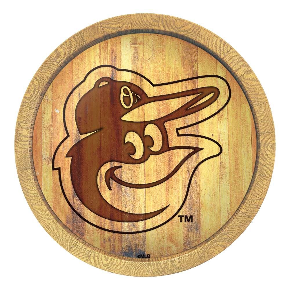 Baltimore Orioles: Branded "Faux" Barrel Top Sign   
