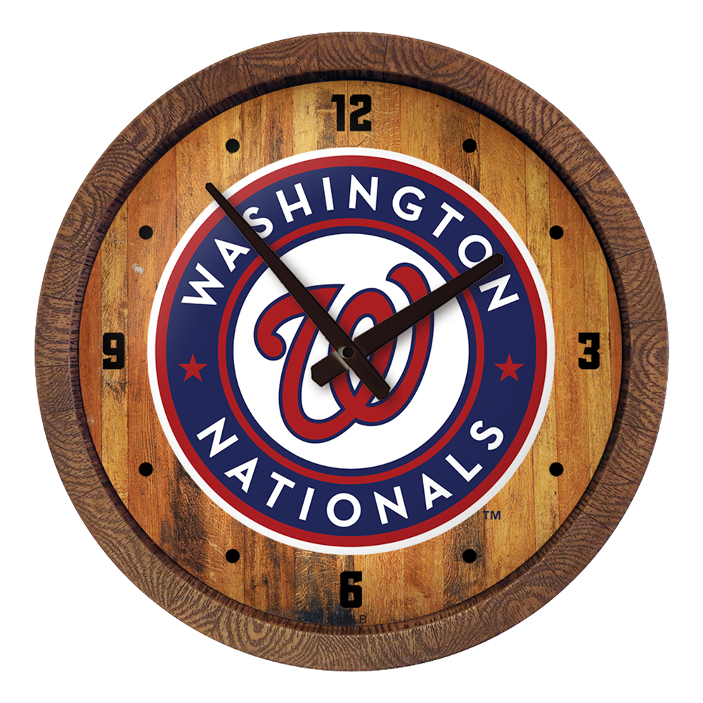 Washington Nationals "Faux" Barrel Top Clock  
