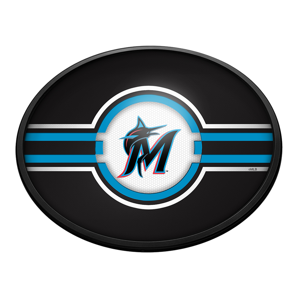 Miami Marlins Logo - Oval Slimline Lighted Wall Sign  