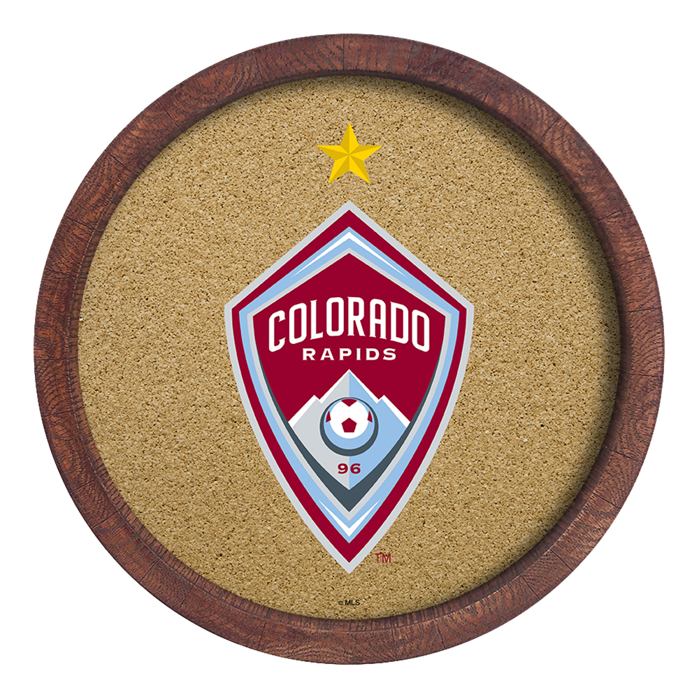 Colorado Rapids: "Faux" Barrel Framed Cork Board  