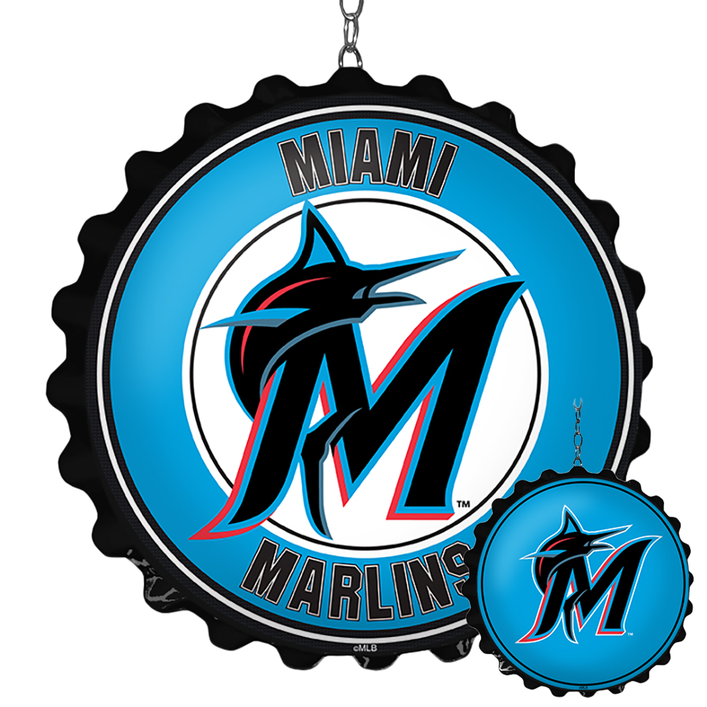 Miami Marlins Double-Sided Bottle Cap Dangler  